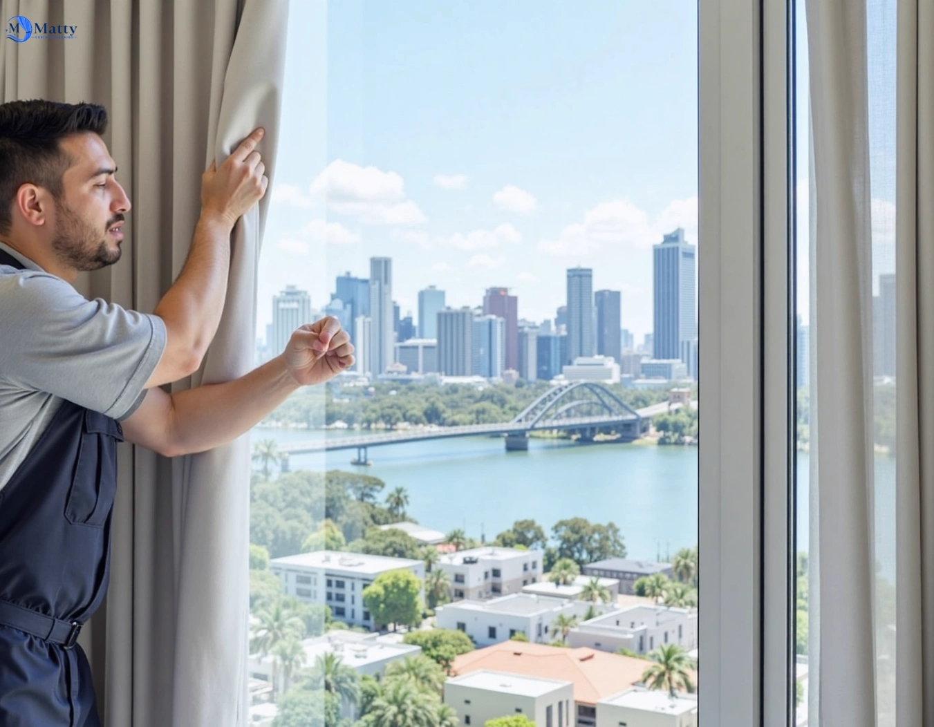 Professional curtain steam cleaning service roseville-nsw QLD by Matty Curtain Cleaning