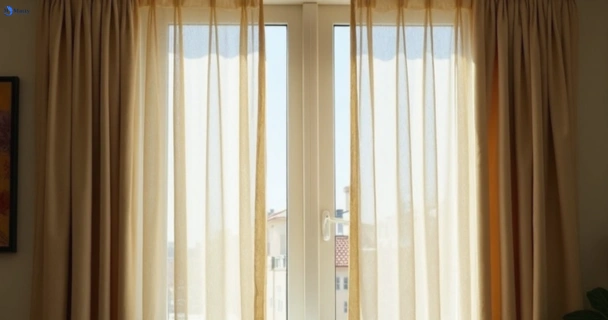 Dusty and dull curtains in roseville-nsw before steam cleaning